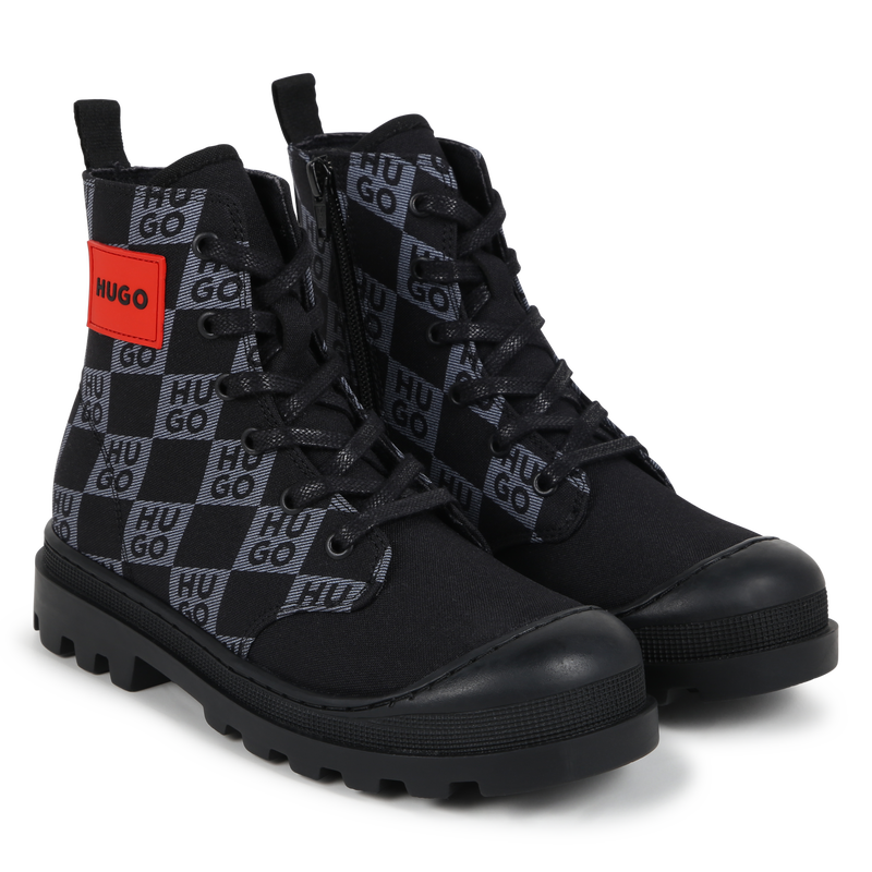 Elasticated Lace & Zip-Up Boots HUGO 
                    BOY