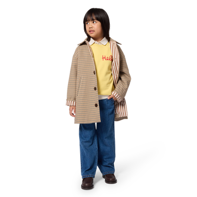 Long checkered coat KIDS AROUND GIRL