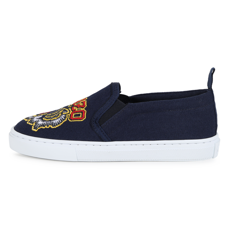 KENZO KIDS Embroidered Tiger Slip-On Sneakers