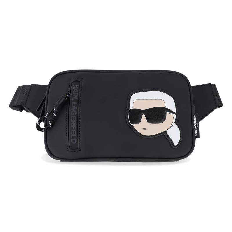 Fanny pack in rubber-effect coated textile KARL LAGERFELD KIDS 
                        BOY