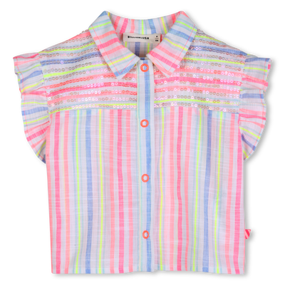 Ruffle Sleeve Striped Shirt BILLIEBLUSH GIRL