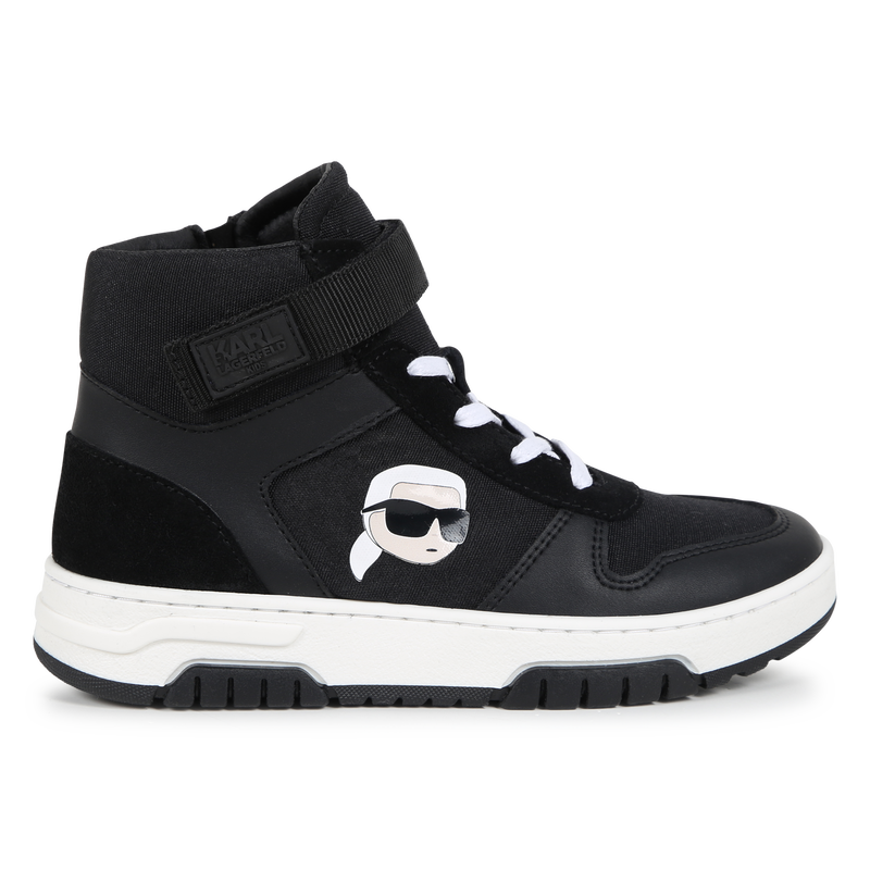 High-Top Leather Sneakers KARL LAGERFELD KIDS 
                        BOY