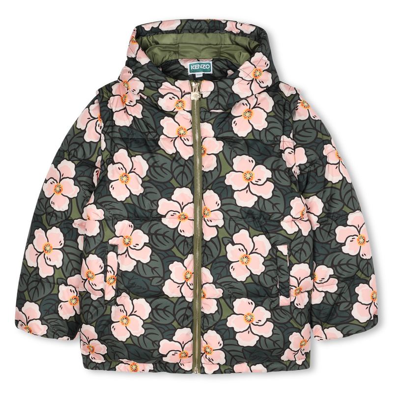 Down jacket with removable sleeves KENZO KIDS 
                    GIRL