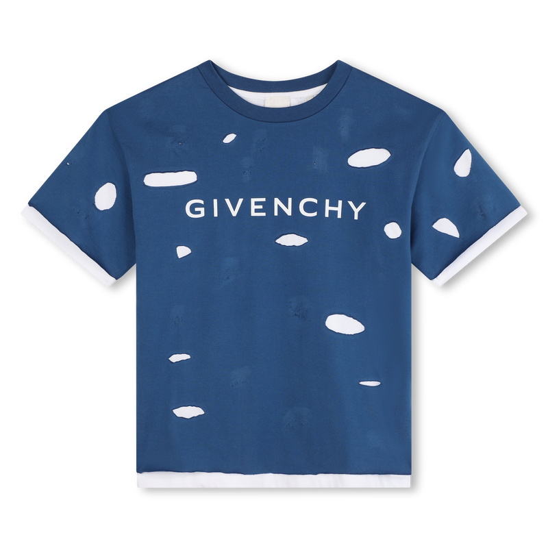 Two-Tone Used-Effect T-Shirt GIVENCHY 
                    BOY