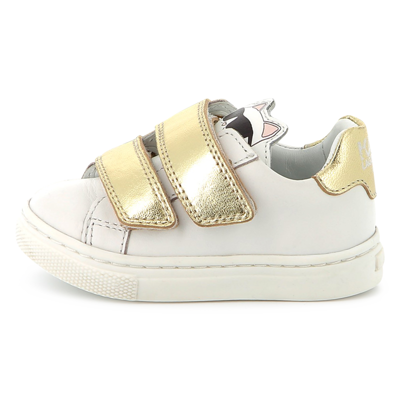 Velcro leather sneakers KARL LAGERFELD KIDS 
                    GIRL