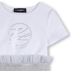 Bi-Material Short-Sleeved Dress KARL LAGERFELD KIDS 
                    GIRL