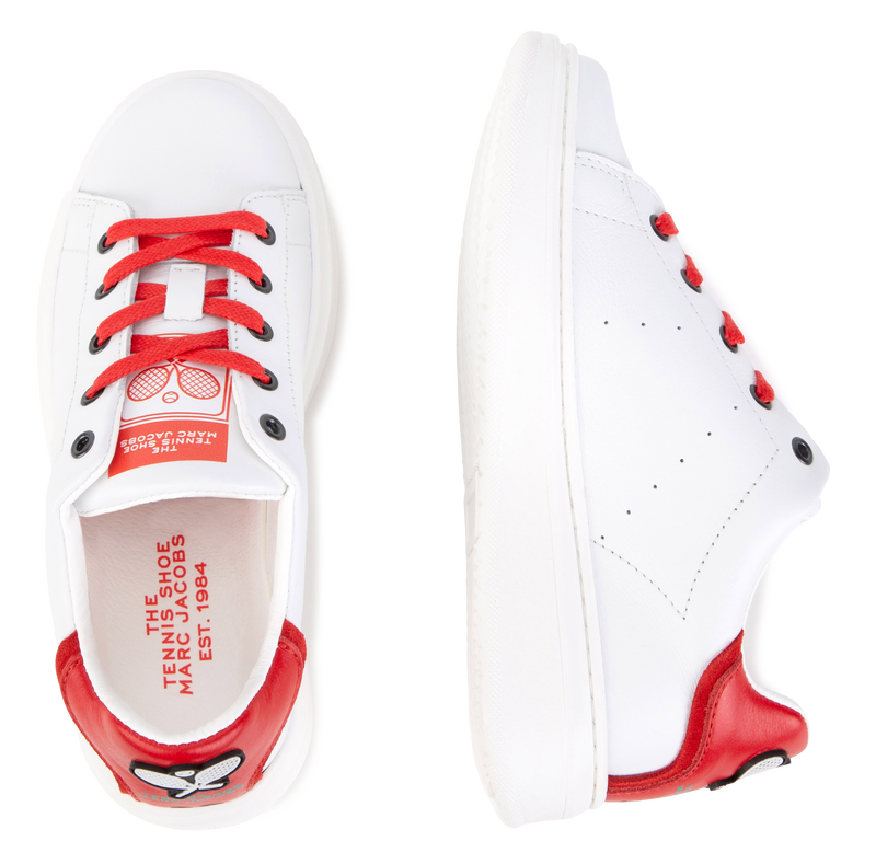 Lace up leather sneakers