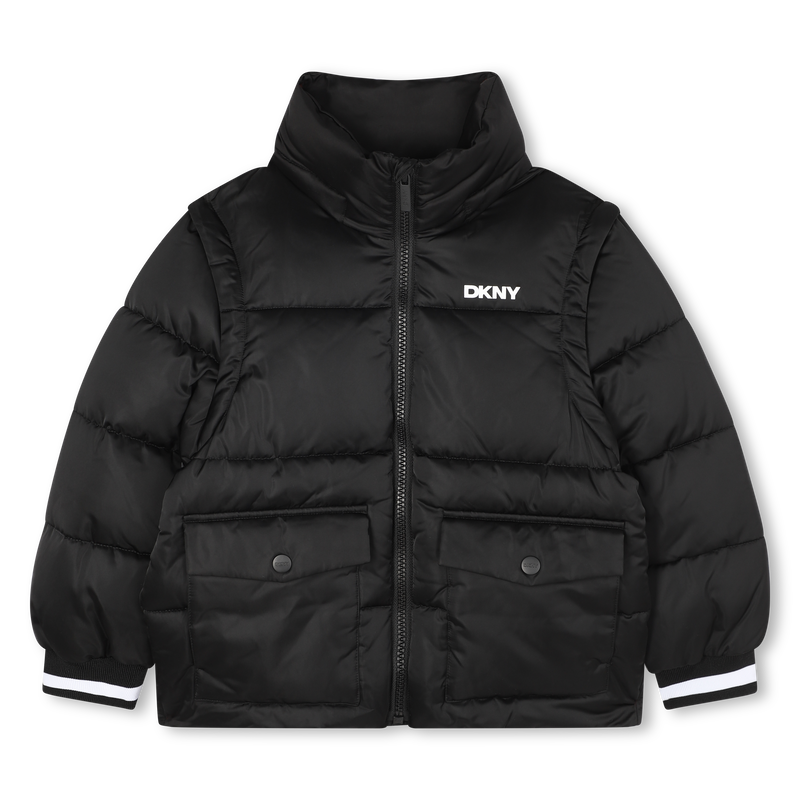 Down jacket with removable sleeves DKNY 
                    UNISEX
