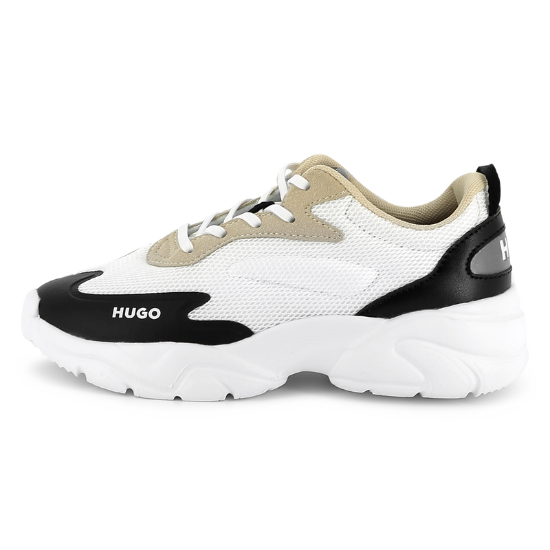 Bi-material lace-up sneakers HUGO 
                        BOY