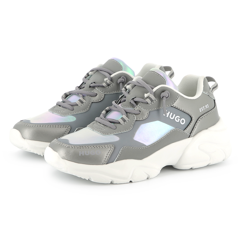 Bi-material lace-up sneakers HUGO 
                    GIRL