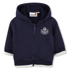 Hooded jogging cardigan, NAVY, hi-res