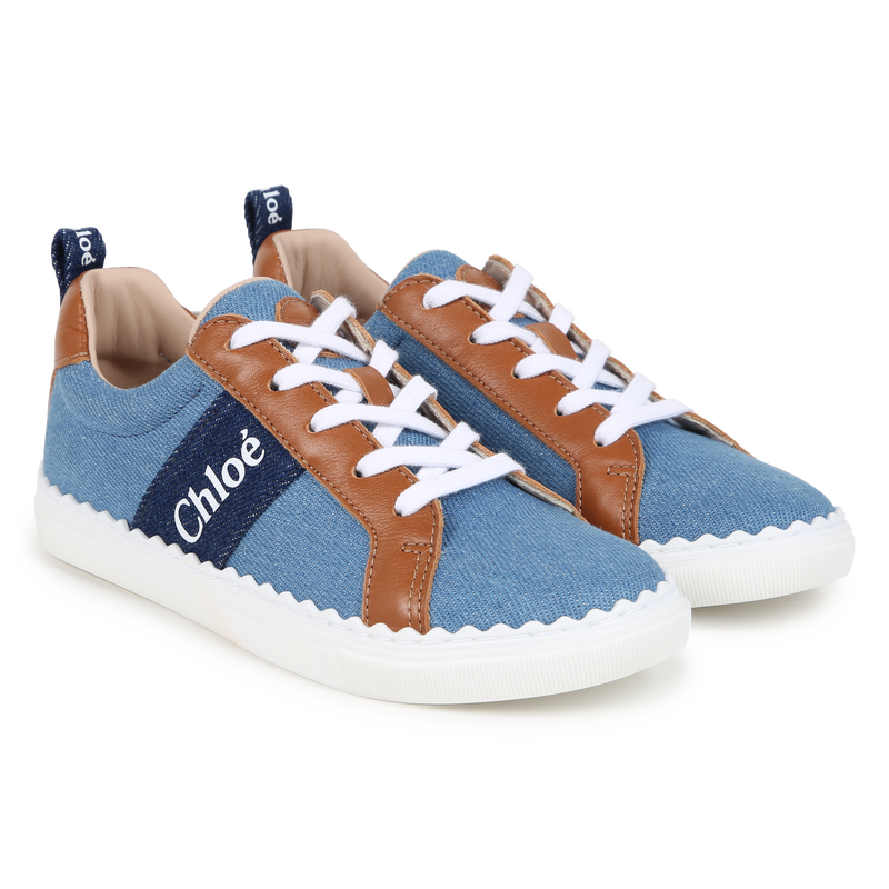 Denim Lace-Up Sneakers CHLOE 
                    GIRL