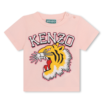 Cotton press-stud T-shirt KENZO KIDS UNISEX