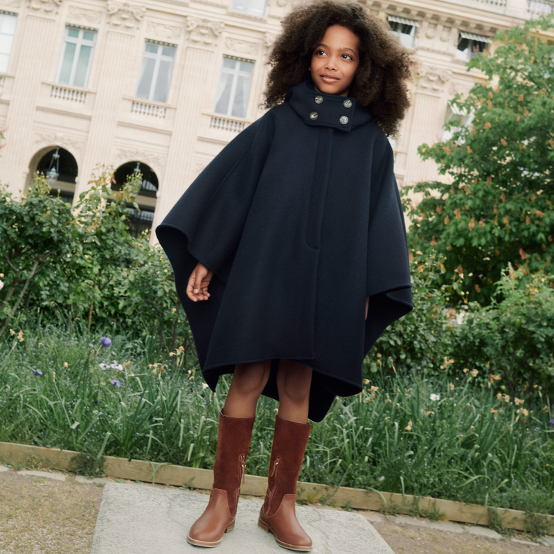 Buttoned Wool Cape Coat Buttoned Wool Cape Coat