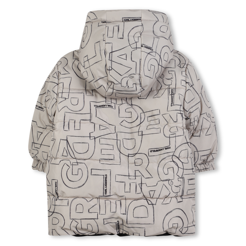 Reversible hooded down jacket KARL LAGERFELD KIDS 
                    BOY