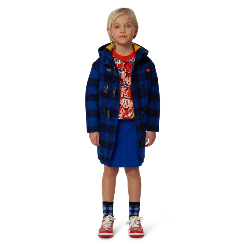 Hooded woollen coat KENZO KIDS 
                    GIRL