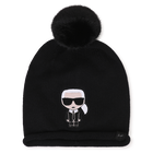 Pom-pom beanie KARL LAGERFELD KIDS 
                    GIRL