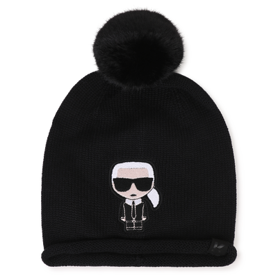 Pom-pom beanie KARL LAGERFELD KIDS GIRL