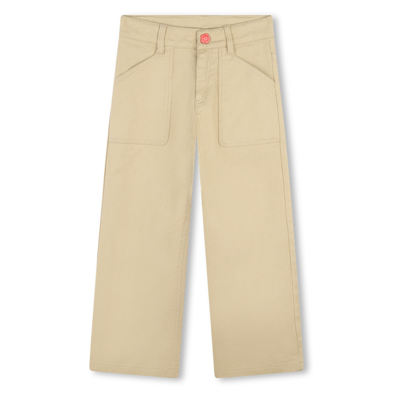 Flared Cotton Trousers KENZO KIDS 
                        GIRL