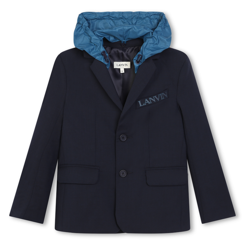 Bi-material suit jacket