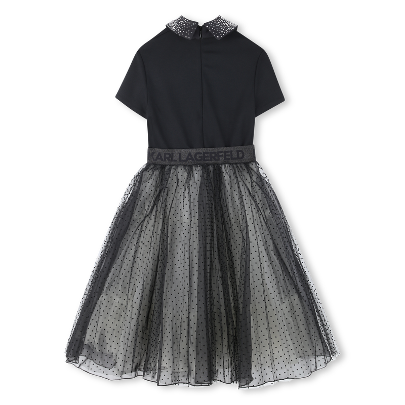 Multi-Material Party Dress KARL LAGERFELD KIDS 
                        GIRL