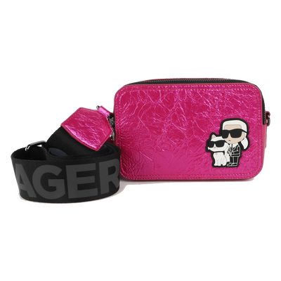 Crinkle coated textile handbag KARL LAGERFELD KIDS GIRL