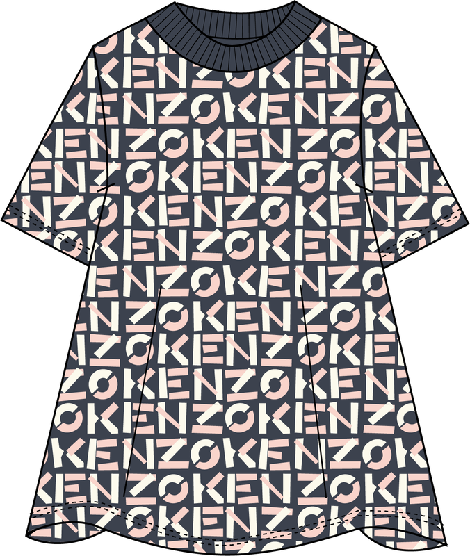 KENZO KIDS Short sleeved printed dress