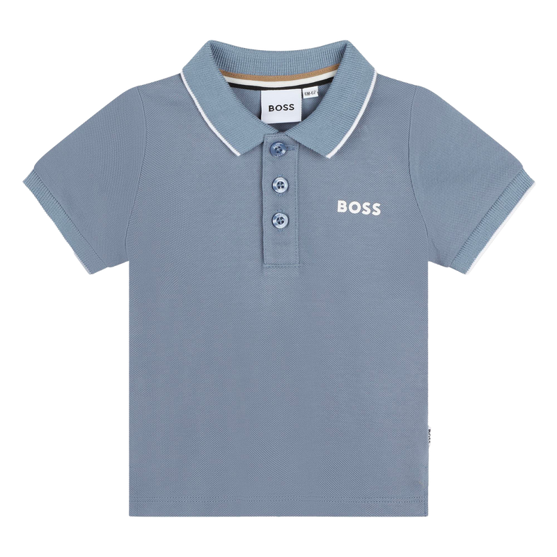 Plain Cotton Piqué Polo BOSS 
                    BOY