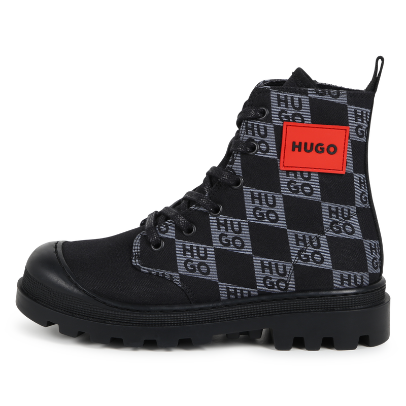 Elasticated Lace & Zip-Up Boots HUGO 
                    BOY