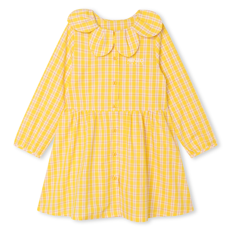 Petal collar cotton dress KENZO KIDS 
                    GIRL