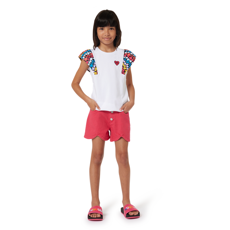 Frilled Cotton T-Shirt SONIA RYKIEL 
                    GIRL