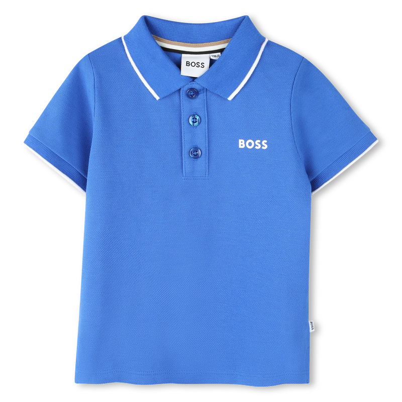 Plain Cotton Piqué Polo BOSS 
                    BOY
