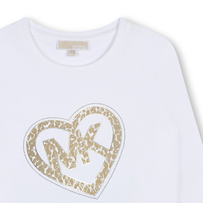 Long-Sleeved Cotton T-Shirt MICHAEL KORS 
                        GIRL