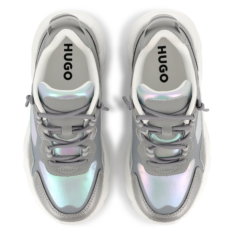Bi-material lace-up sneakers HUGO 
                        GIRL