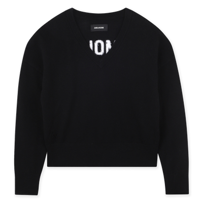 Contrasting V-neck sweater with a back ZADIG & VOLTAIRE GIRL