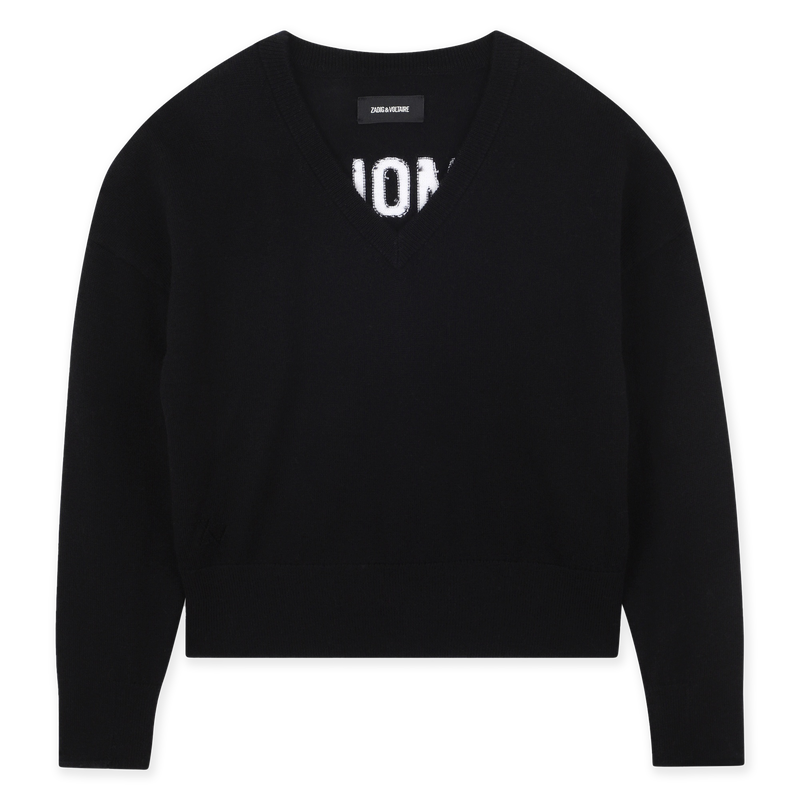 Contrasting V-neck sweater with a back ZADIG & VOLTAIRE 
                        GIRL