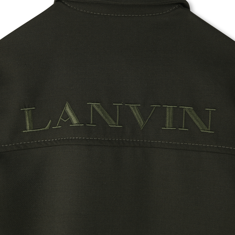 Embroidered printed dress with logo LANVIN 
                    GIRL