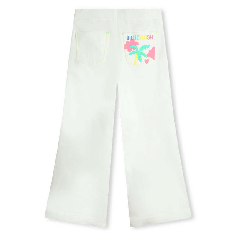 Wide-leg twill pants
