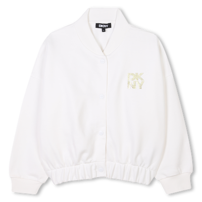 Cotton fleece cardigan DKNY GIRL