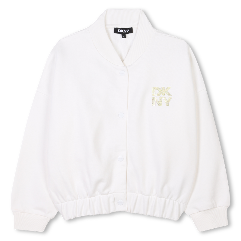 Cotton fleece cardigan DKNY 
                        GIRL