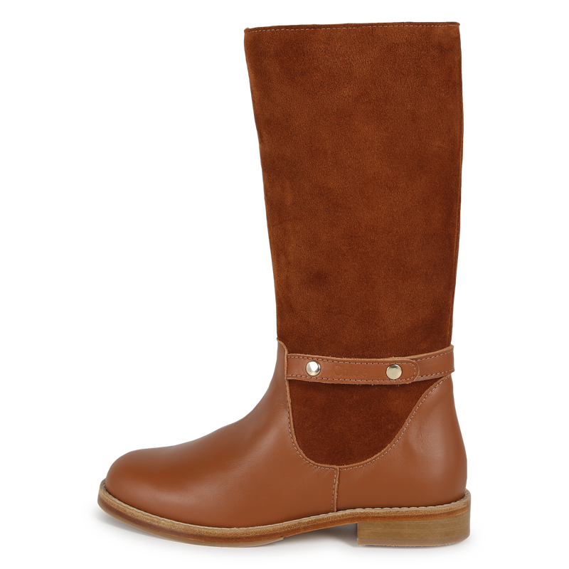 Two-Material Leather Boots CHLOE 
                    GIRL