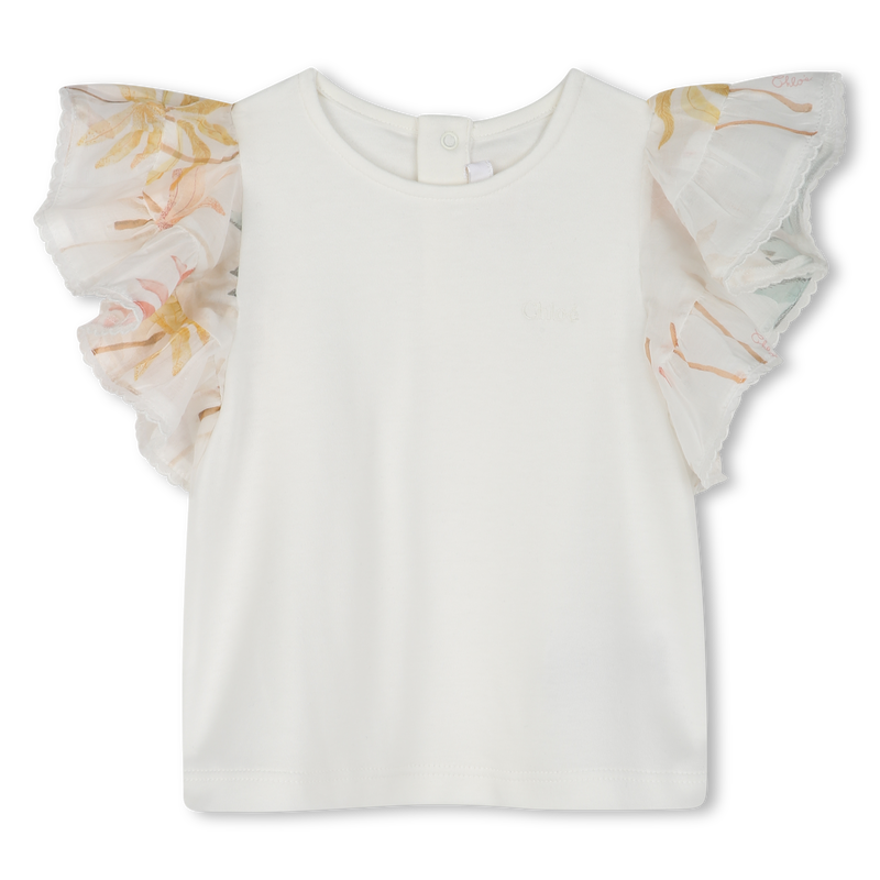 Bimaterial cotton T-shirt CHLOE 
                    GIRL