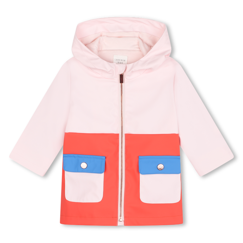 Tricolored Hooded Raincoat CARREMENT BEAU 
                        GIRL