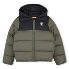 Hooded down jacket, KHAKI, hi-res