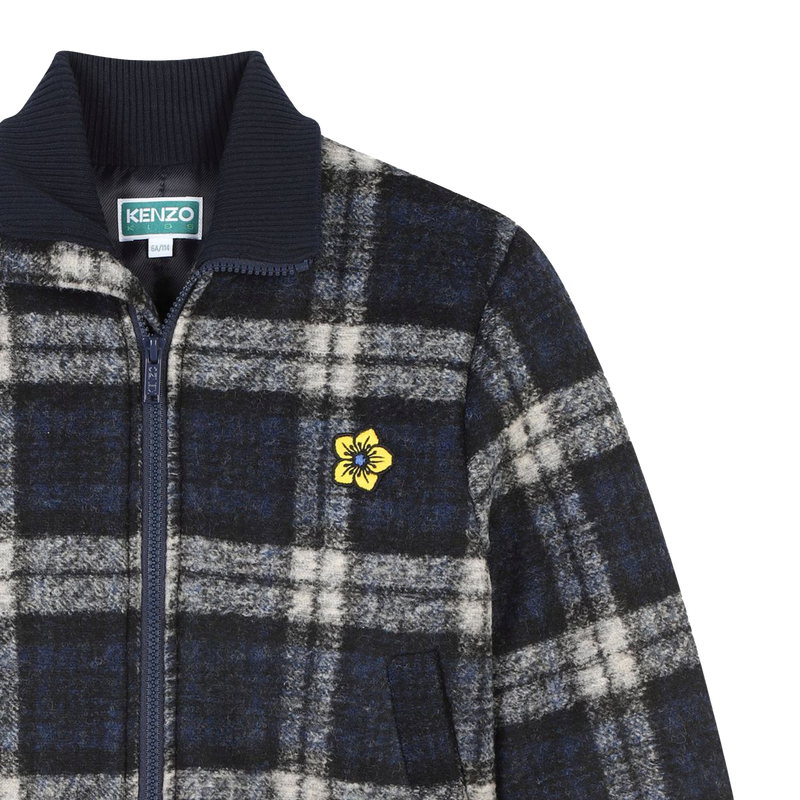 Checked Wool Coat KENZO KIDS 
                    UNISEX