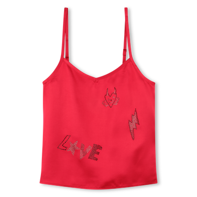 Satin camisole with diamant&eacute;s ZADIG & VOLTAIRE GIRL