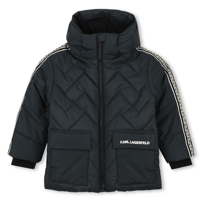 Hooded down jacket KARL LAGERFELD KIDS BOY