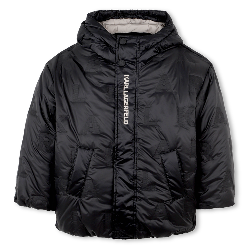 Polyester hooded down jacket KARL LAGERFELD KIDS 
                    BOY