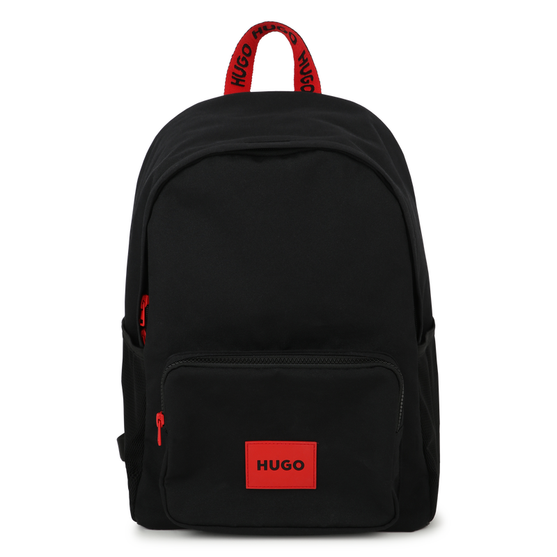 HUGO Black Red Logo Backpack