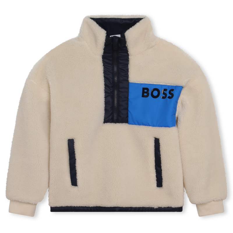 Half zip fluffy sweater